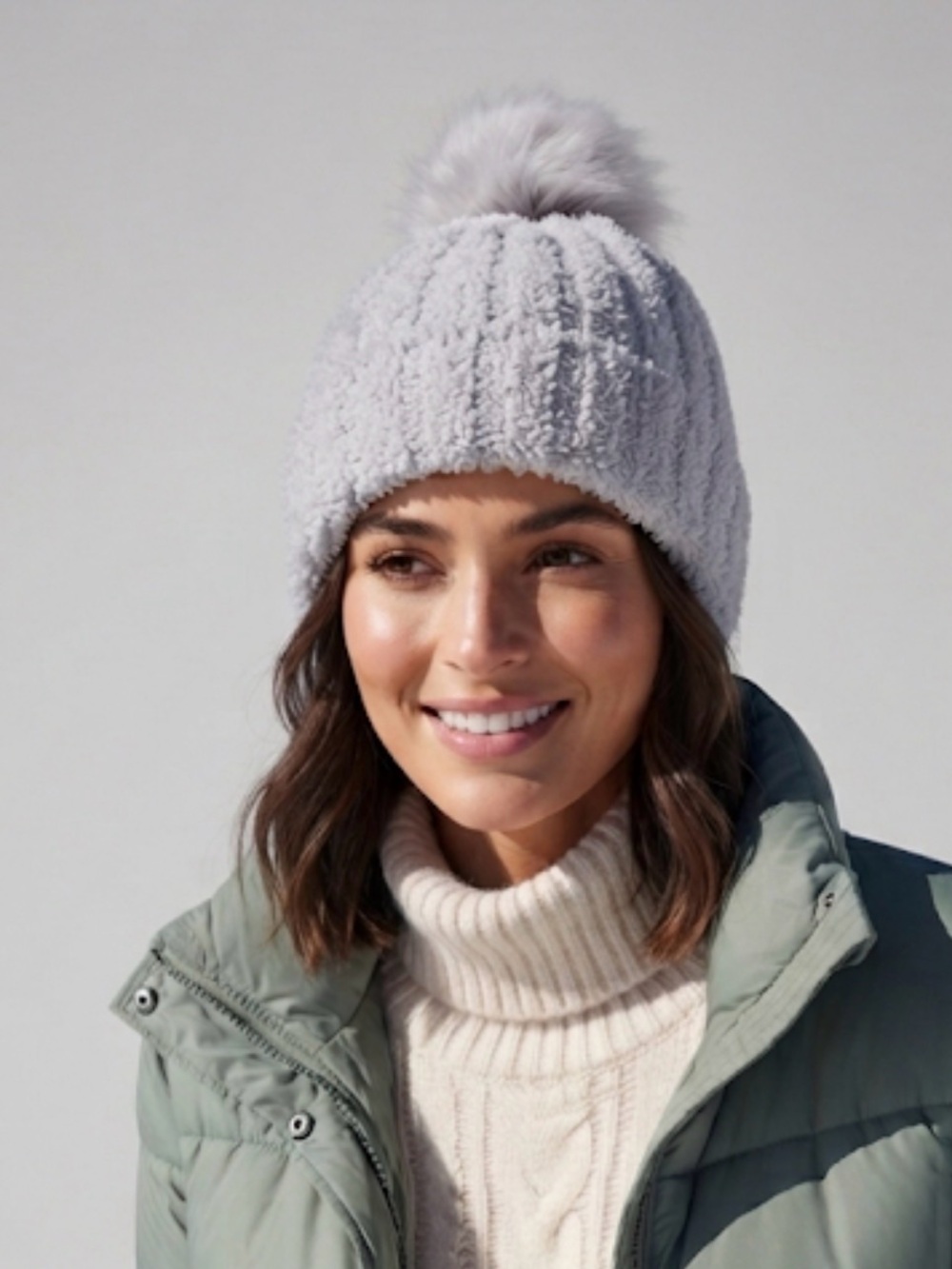 Gray Sherpa beanie